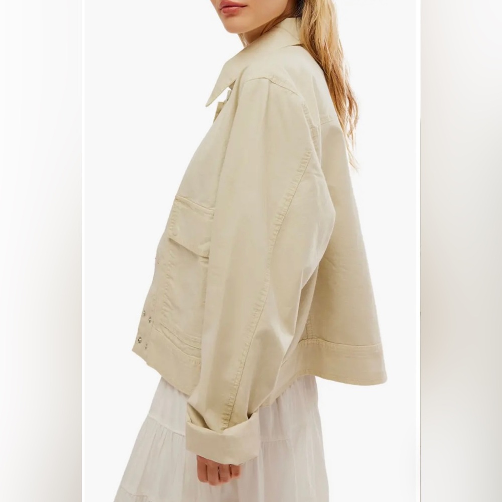 Free People We the Free Suzy Linen Jacket Spring Linen Brand New Size Medium NWT - Picture 5 of 13